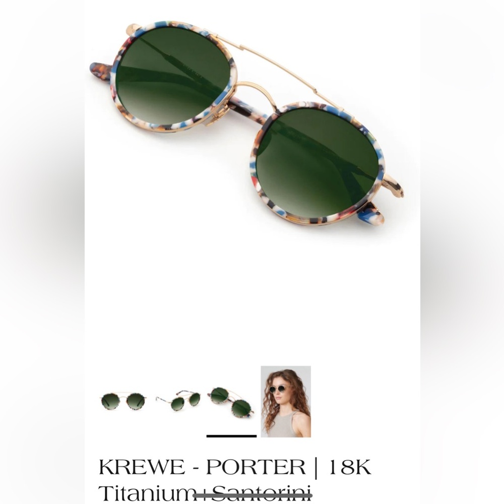 KREWE Porter sunglasses - 18k Titanium and Santorini